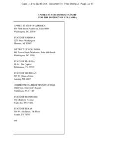 Amended Complaint : U.S. and Plaintiff States v. US Airways Group, Inc. and AMR Corporation