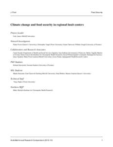 J. Ford  Food Security Climate change and food security in regional Inuit centers Project Leader