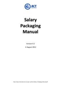 ACTPS Salary Packaging Manual