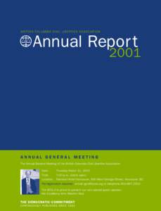 BRITISH COLUMBIA CIVIL LIBERTIES ASSOCIATION  Annual Repor t 2001