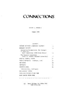 CONNECTIONS VOLUME V, NUMBER 2  Summer 1982