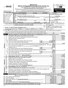Form  990-EZ Department of the Treasury Internal Revenue Service