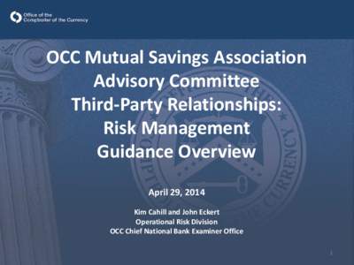 Third-Party Relationships: Risk Management Guidance, April 29, 2014