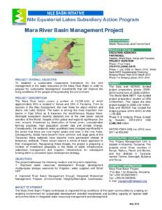 NILE BASIN INTIATIVE  Nile Equatorial Lakes Subsidiary Action Program Mara River Basin Management Project SUB-PROGRAM