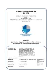 EUROPEAN COMMISSION DG RTD SEVENTH FRAMEWORK PROGRAMME THEME 7 TRANSPORT - SST SST: Human physical and behavioral components