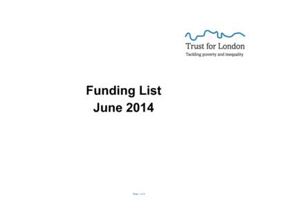 Funding List	
   June 2014	
   Page 1 of 9  Employment