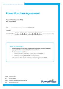Power and Water Power Purchase Agreement