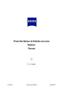 From the Series of Articles on Lens Names: Tessar