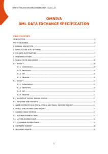 OMNIVA XML DATA EXCHANGE SPECIFICATION- versionOMNIVA XML DATA EXCHANGE SPECIFICATION  TABLE OF CONTENTS