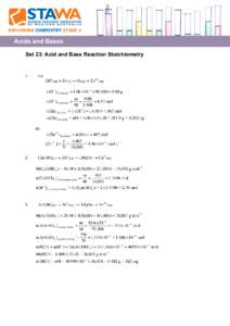 EXPLORING CHEMISTRY STAGE 2  Acids and Bases Set 23: Acid and Base Reaction Stoichiometry  