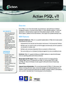 DATA SHEET  › actian PSQL v11 Actian PSQL v11 Enhanced for Multi-core