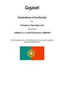 Declarations of Conformity For Portuguese Type Approvals According to