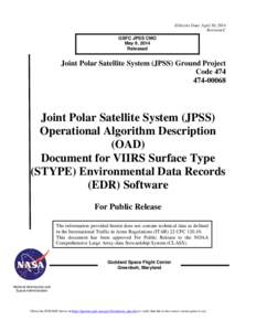 NPOESS / Technical communication / European Drawer Rack / Specification / Algorithm / Spacecraft / Earth / Spaceflight / Joint Polar Satellite System / National Oceanic and Atmospheric Administration