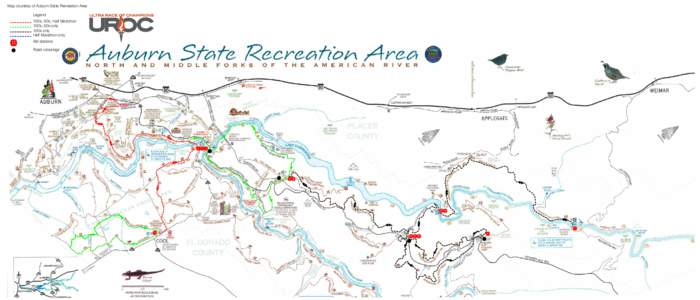 Map courtesy of Auburn State Recreation Area Legend 100k, 50k, Half Marathon 100k, 50k only 100k only Half Marathon only