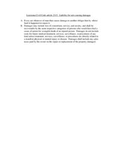 Microsoft Word - Louisiana Civil Code articleGeneral Tort Lawdoc.doc