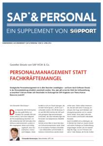 SAP & PERSONAL * EIN SUPPLEMENT VON Sonderdruck aus Sonderheft