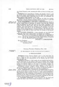 cl8  Honors for late Chief Justice Frederick Moore Vinson.  PROCLAMATIONS—SEPT. 22, 1953