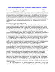 Southern Campaign American Revolution Pension Statements & Rosters Pension application of Edmund Keeling R5812 Transcribed by Will Graves f22VA[removed]