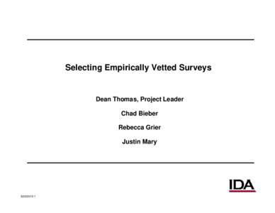 Microsoft PowerPoint - 4_(Bieber)_Selecting_Empirically-Vetted_Surveys.pptx