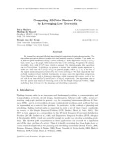 Journal of Artificial Intelligence Research–388  Submitted 10/11; publishedComputing All-Pairs Shortest Paths by Leveraging Low Treewidth