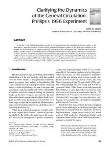 Clarifying the Dynamics of the General Circulation: Phillips’s 1956 Experiment