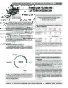 Oklahoma Cooperative Extension Service  PSS-2228 Fertilizer Nutrients in Animal Manure