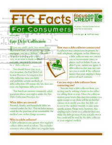 FTC Facts For Consumers Federal Trade Commission For The Consumer www.ftc.gov