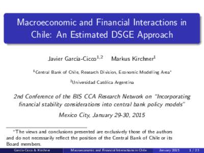 Macroeconomic and financial interactions in Chile: an estimated DSGE approach