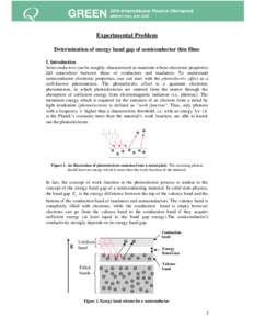 Experimental Problem Determination of energy band gap of semiconductor thin films I. Introduction Semiconductors can be roughly characterized as materials whose electronic properties fall somewhere between those of condu