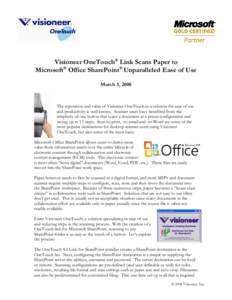 Microsoft Word - Visioneer OneTouch SharePoint Link.doc