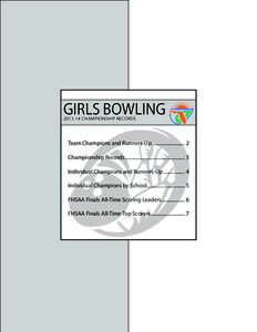 GIRLS BOWLING[removed]CHAMPIONSHIP RECORDS Team Champions and Runners-Up............................ 2 Championship Records.................................................. 3 Individual Champions and Runners-Up.........