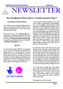 CHILTERN AIRCREW ASSOCIATION  APRIL 2014 NEWSLETTER First installment of Harry Purver’s wartime memories Page 2
