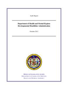 Department of Health and Mental Hygiene - Developmental Disabilities Administration