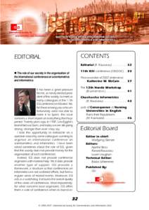 CONTENTS  EDITORIAL Editorial (R. Rousseau) ................. 32 11th ISSI conference (CINDOC