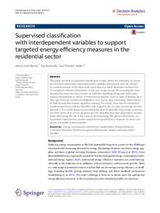 Supervised classification with interdependent variables to support targeted energy efficiency measures in the residential sector