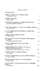 Table of Contents Refereed Papers: Database Architecture for Multi-scale GIS Christopher B. Jones  1