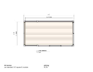 k4 narrow our standard 157 square ft. module pricing 42.5k