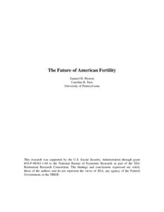 The Future of American Fertility