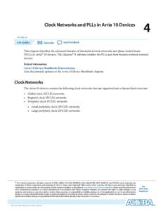 Clock Networks and PLLs in Arria 10 Devices