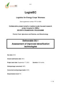 D3.1  LogistEC Logistics for Energy Crops’ Biomass Grant agreement number: FP7
