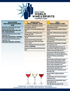 BEST IN SHOW WINE SWEEPSTAKE WINNERS Wine Boyanci Wine 2010 Cabernet Franc, Inspire