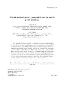Report no[removed]The Bramble-Pasciak+ preconditioner for saddle