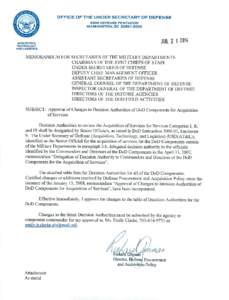 DoD Component Decision Authority by Acquisition of Services Category USPACOM  Category I