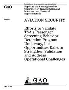 United States Government Accountability Office  GAO Report to the Ranking Member, Committee on Transportation and