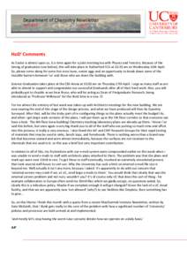 Department of Chemistry Newsletter April 2014 #472  HoD’ Comments
