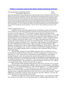 Southern Campaign American Revolution Pension Statements & Rosters Pension application of John Holtz S38013 Transcribed by Will Graves f9VA[removed]