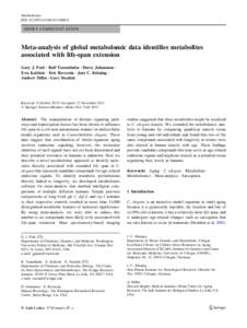 Metabolomics DOIs11306SHORT COMMUNICATION  Meta-analysis of global metabolomic data identifies metabolites