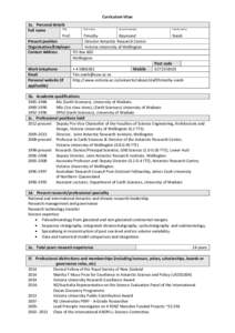 Curriculum Vitae 1a. Personal details Title First name Second name(s) Full name