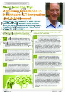A HIMSS MIDDLE EAST EXCLUSIVE ARTICLE  View from the Top: Achieving Excellence in Healthcare ICT Innovation and Achievement