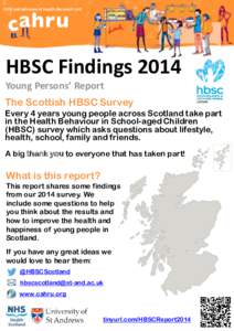 Summary of 2014 HBSC Findings for Young People